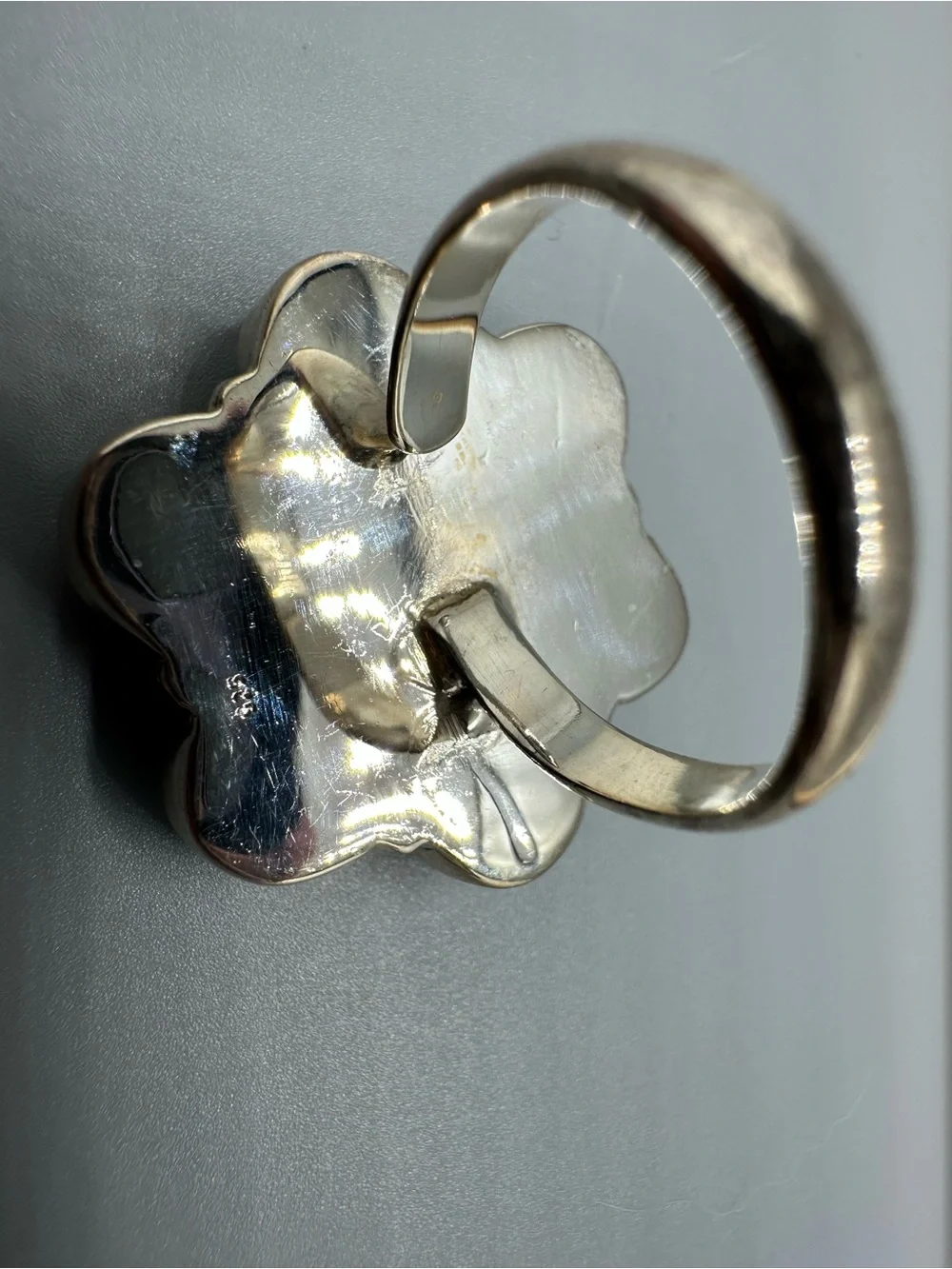 Cotton Candy Dahlia Turquoise Sterling Silver 925 Adjustable Ring Handmade